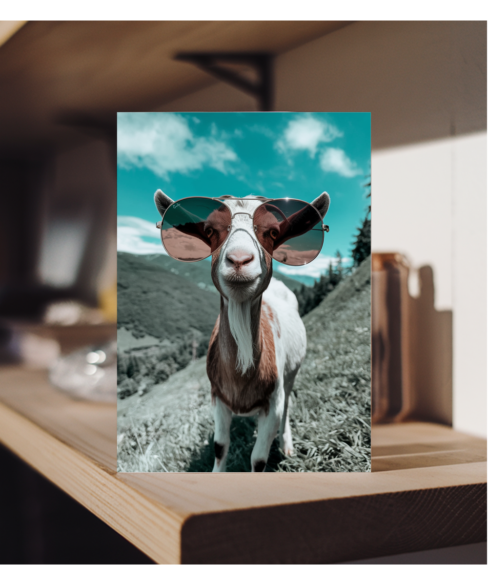Goat with Oversized Sunglasses