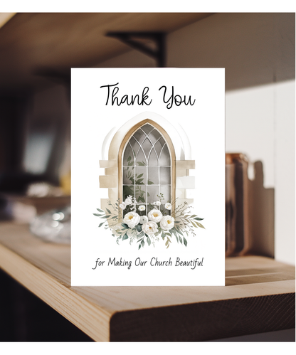 Church Florist Thank You Card for Making Our Church Beautiful