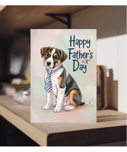 Happy Father's Day - Puppy with a Tie