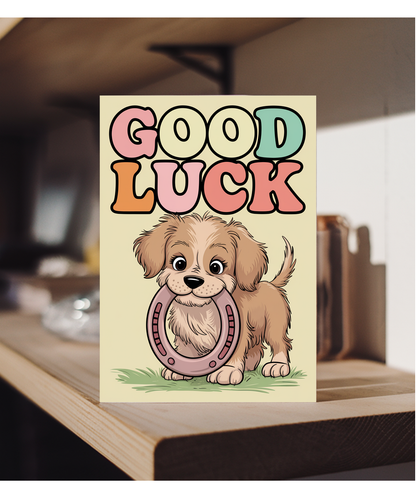Good Luck - Puppy with a Horseshoe