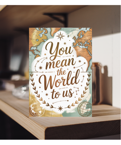 Teacher Thank You Card for Her Geography Teacher You Mean the World to Us