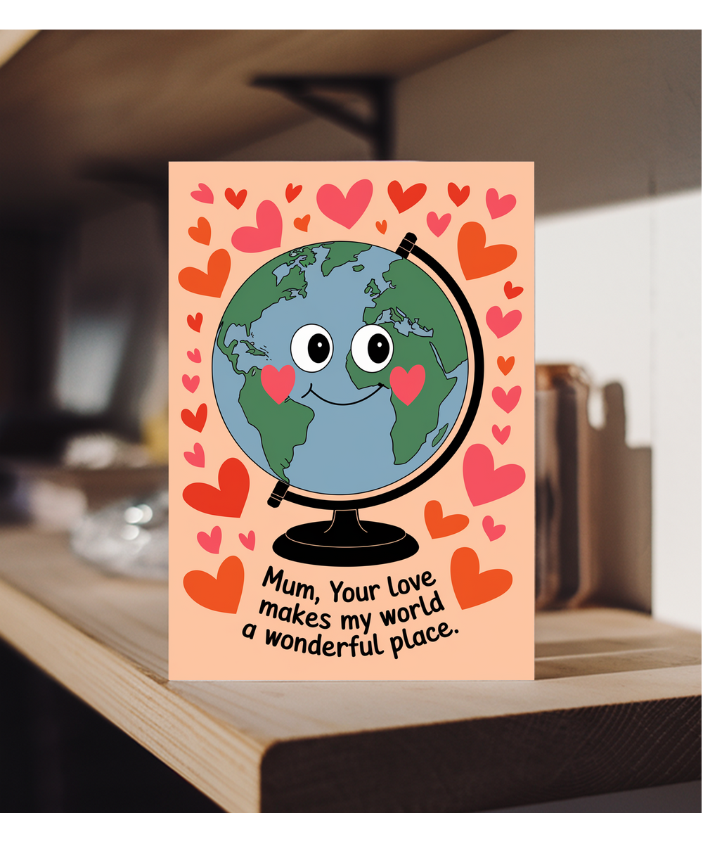 Happy Mother's Day Card Mum! You Make My World Happy
