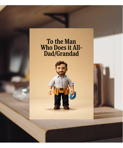 Fathers Day Card Man Who Does It All Dad Grandad