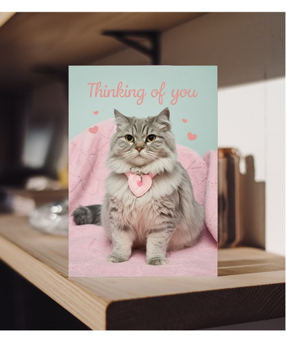 Thinking of You with Cat with a Heart