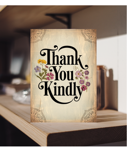 Thank You Kindly Card Vintage