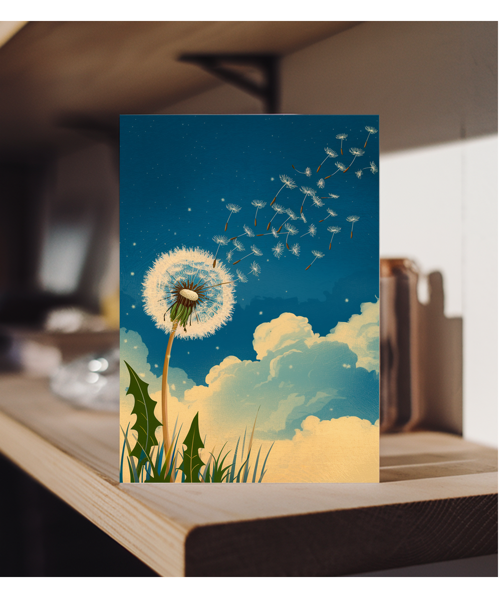 dandelion blowing in the wind