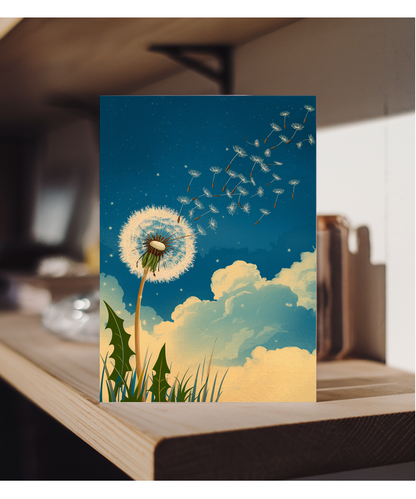 dandelion blowing in the wind