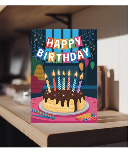 Colorful Birthday Candles and Sparkles