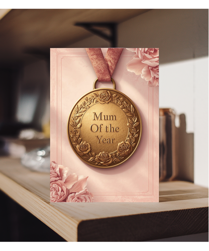 Mum of the year medal card