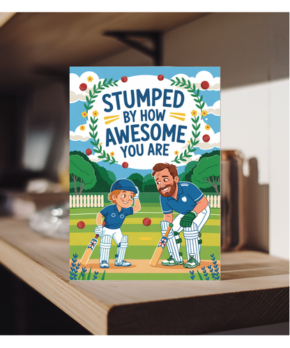 Cricket Themed Card for Son Stumped by How Awesome You Are