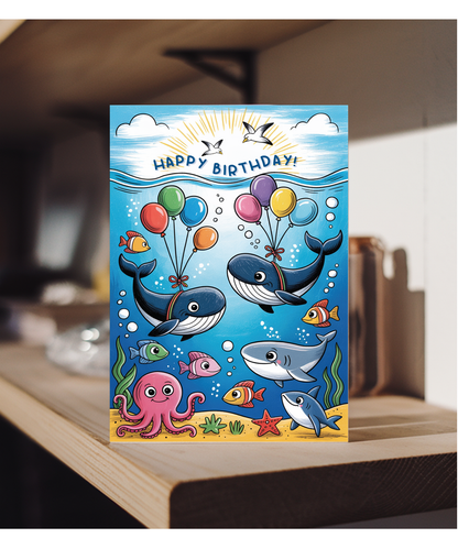 Kids happy birthday sealife
