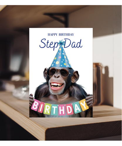 Chimpanzee happy birthday Stepdad