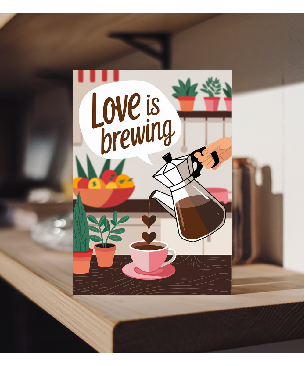 Love is brewing Greeting Card