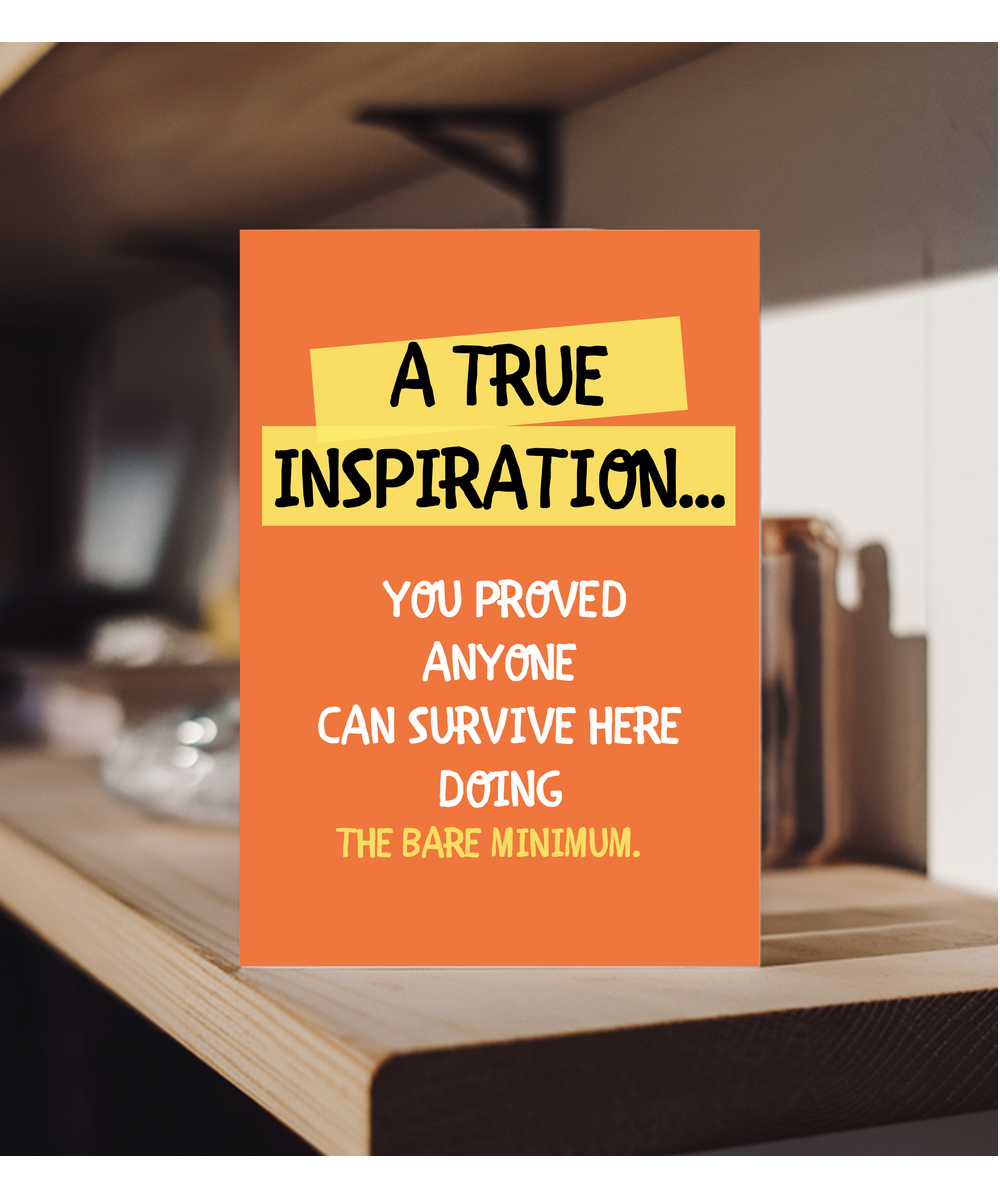Funny Goodbye Card for Coworker A True Inspiration Doing the Bare Minimum