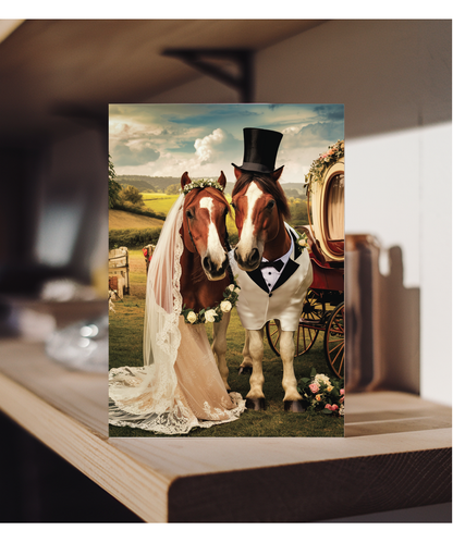 funny horse bride and groom