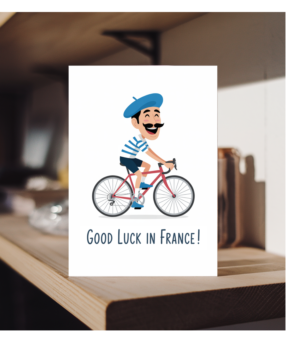 Good Luck Card for Cycling Tour Sports Trip Race in France