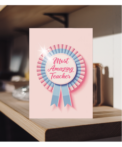 Teacher Thank You Card for Dance Teacher Feminine Rosette Award