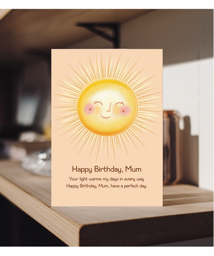 Birthday Card for Mum from son daughter Sun poem