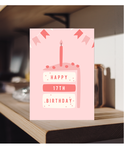 minimalistic girly Happy 17th Birthday