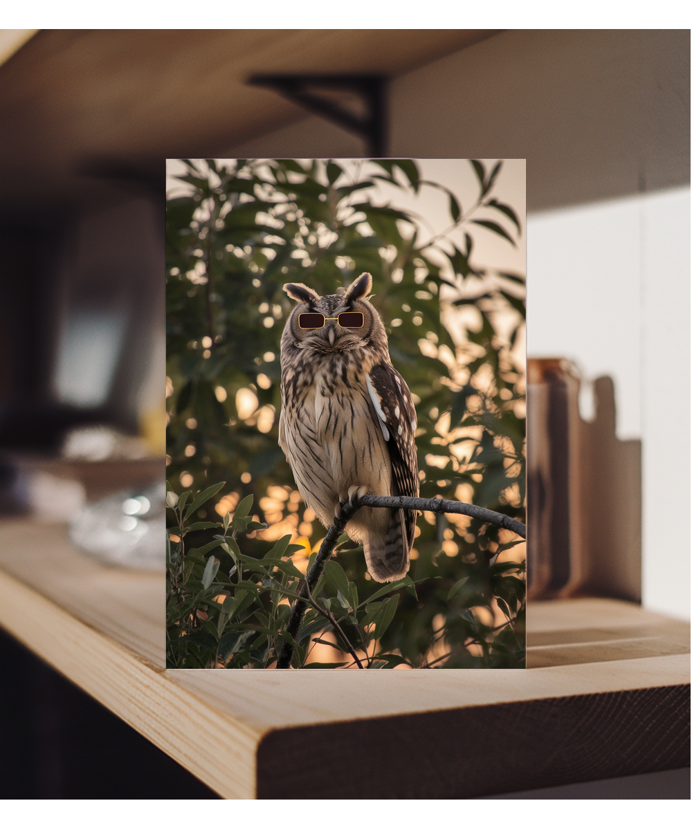 Owl in Tiny Sunglasses
