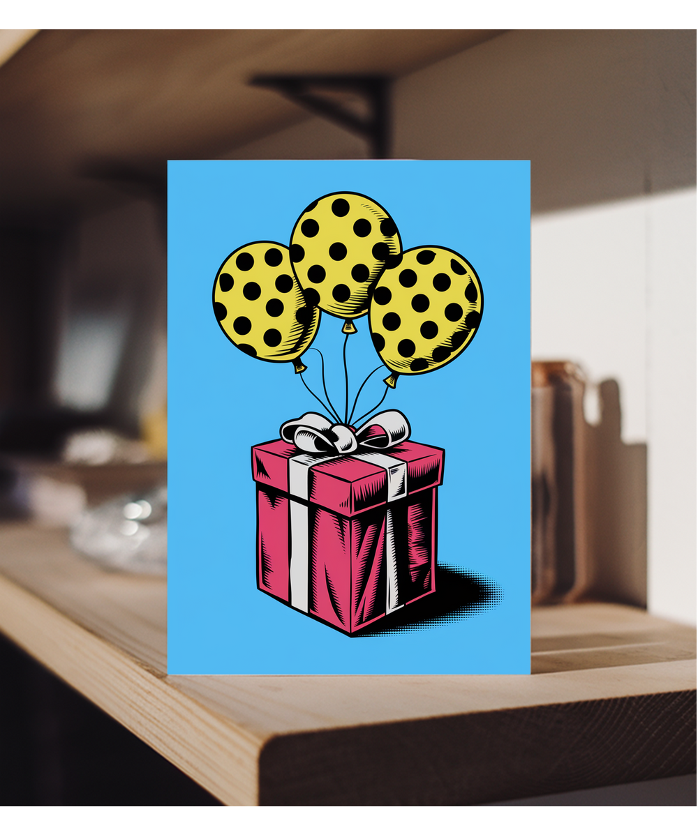 Pop Art Style Presents and Balloons