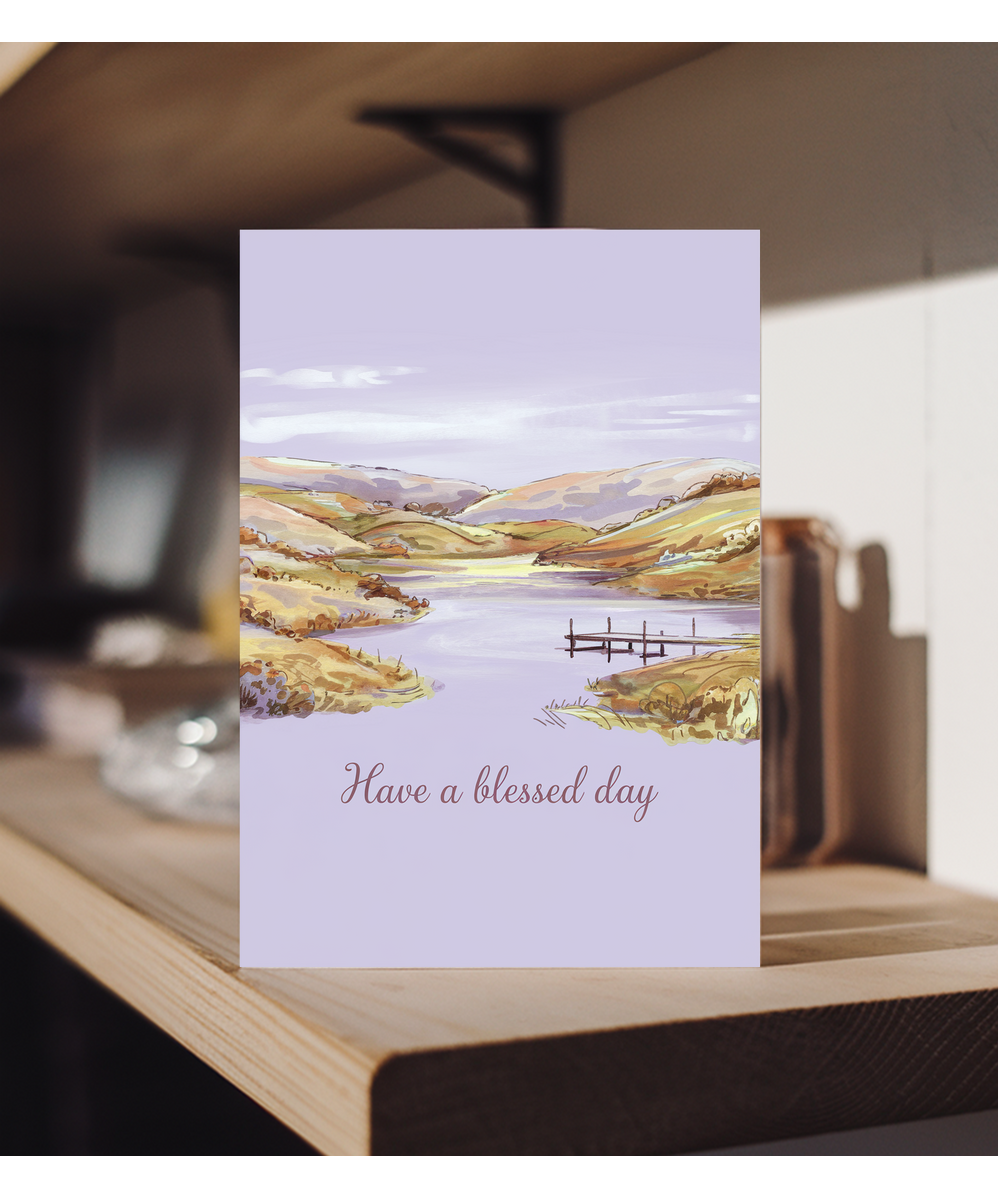 Have a Blessed Day Card rolling hills