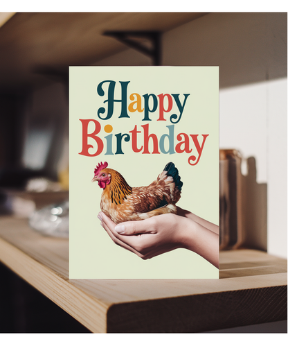 Happy Birthday Card Mini Chicken