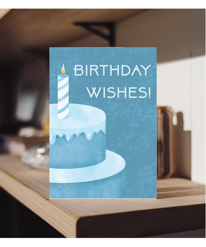 Happy Birthday blue cake wishes
