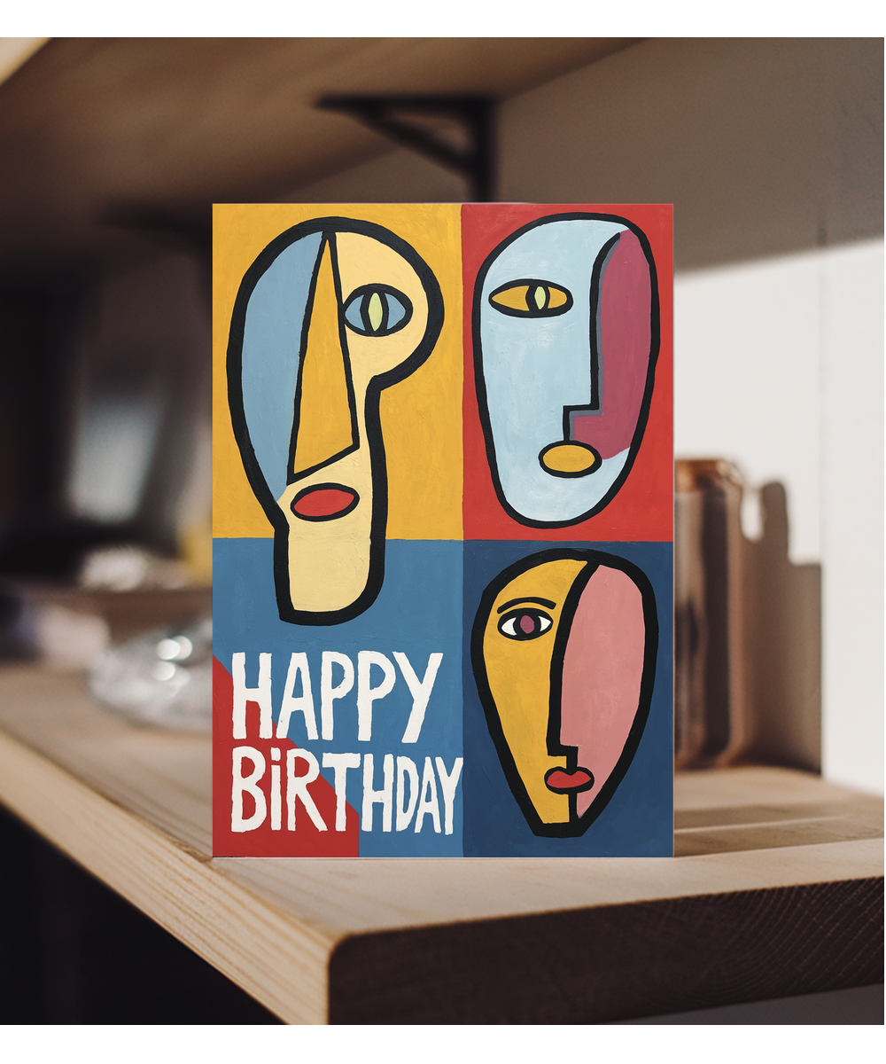 Abstract Faces and Bold Colors