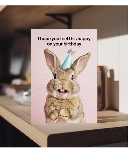 Birthday Card happy on your birthday Rabbit