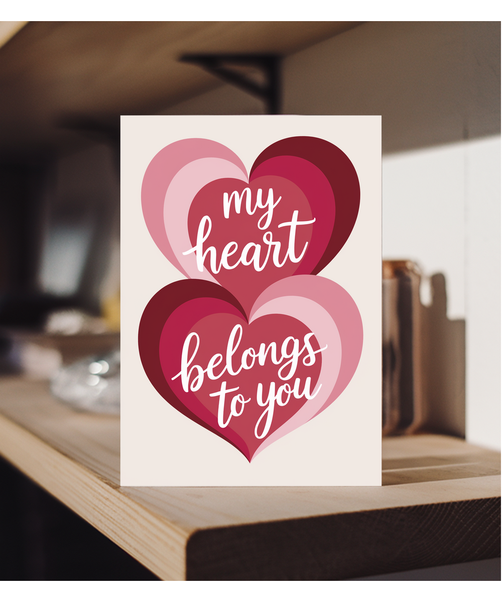 Anniversary Card for husband wife My Heart Belongs to You