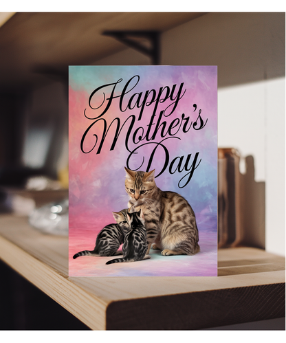 Happy Mother's Day with Cat and Kittens