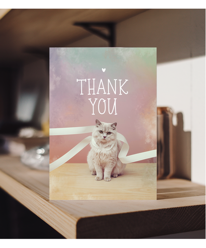 Thank You - Cat with a Ribbon