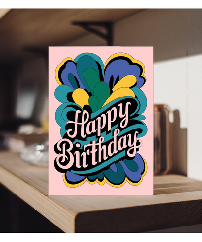 Happy Birthday Card Mural abstract