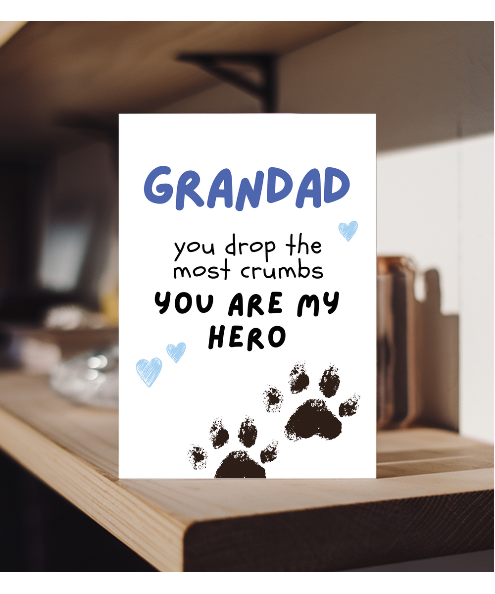 Funny Dog Grandad Birthday Card from the Dog You are My Hero