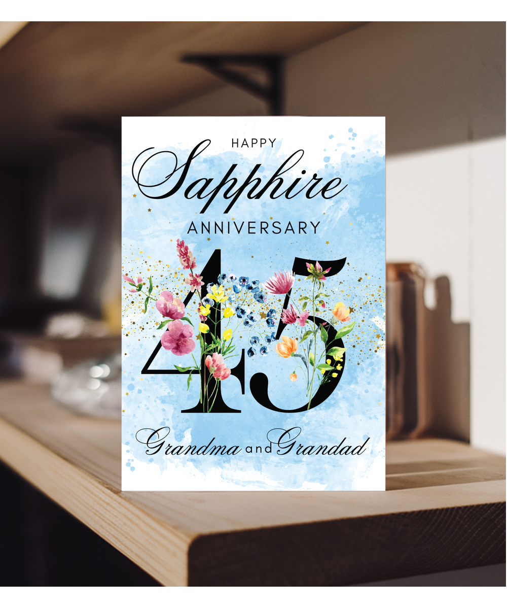 A5 Sapphire anniversary Grandma and Grandad