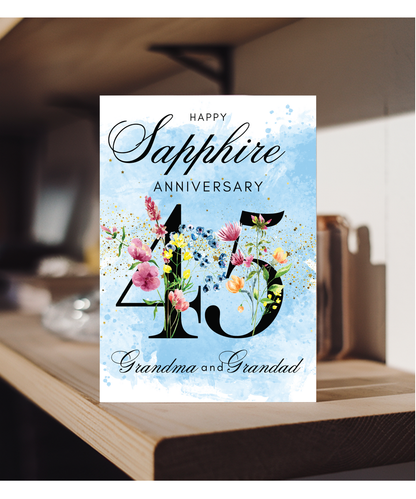 A5 Sapphire anniversary Grandma and Grandad