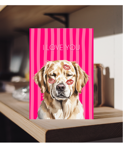Valentines golden retriever i love you