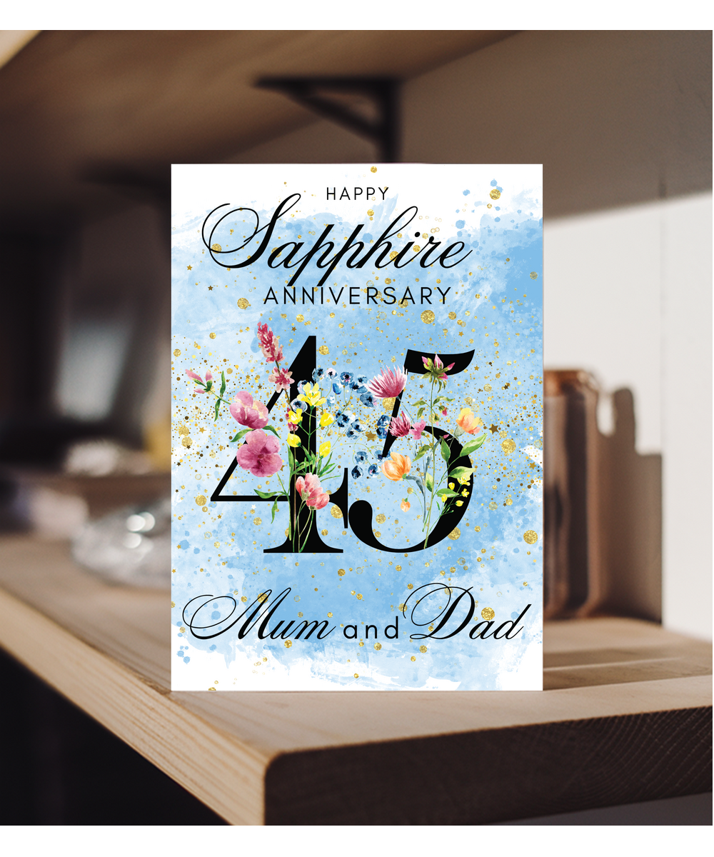 A5 Sapphire anniversary mum and dad