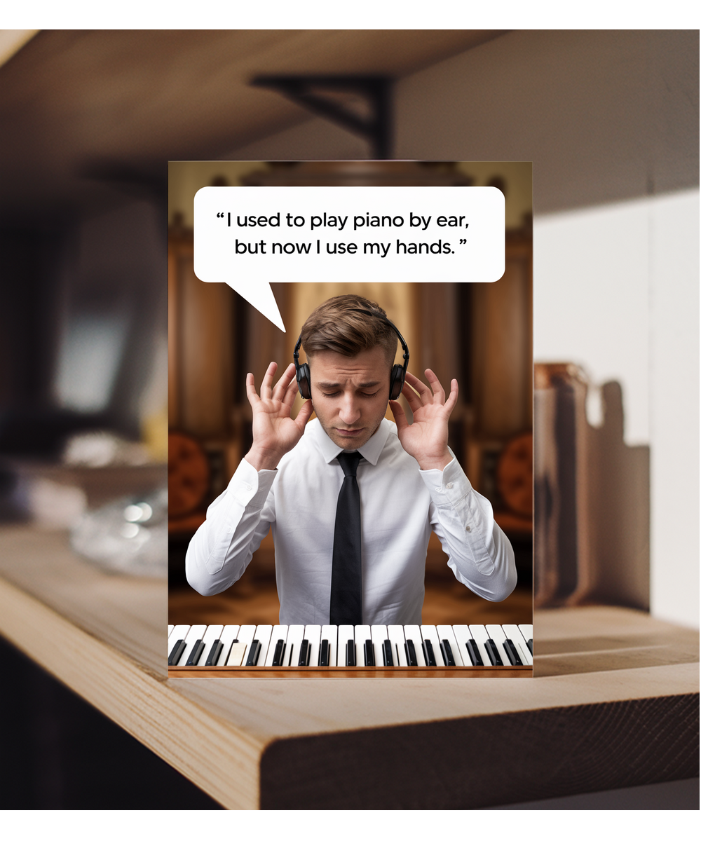 I used to play piano by ear, but now I use my hands.