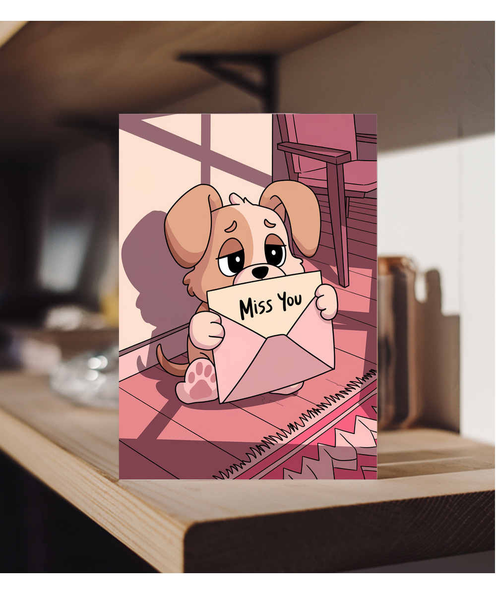 Miss You - Puppy with a Letter