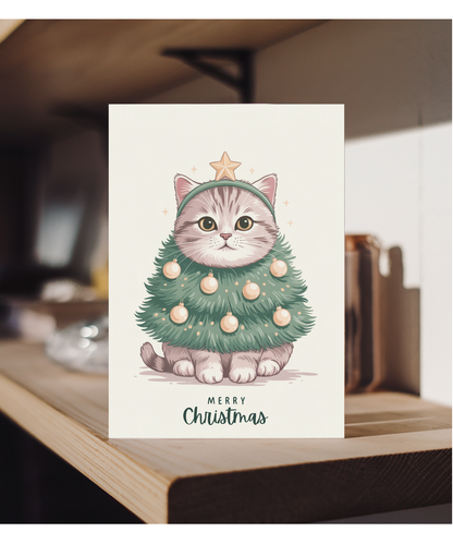 cat in christmas tree costume