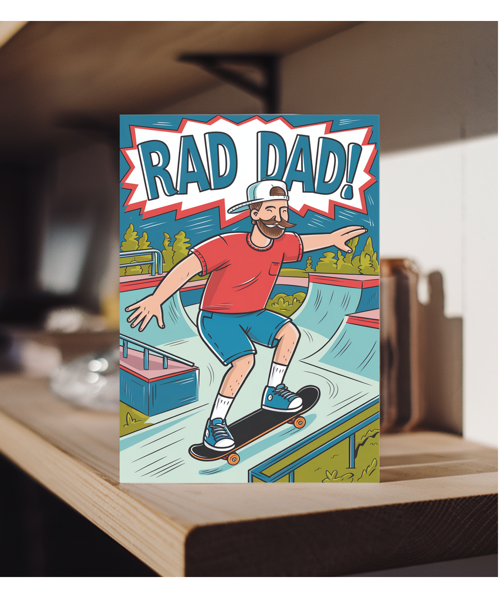 Father's day rad dad skateboarding