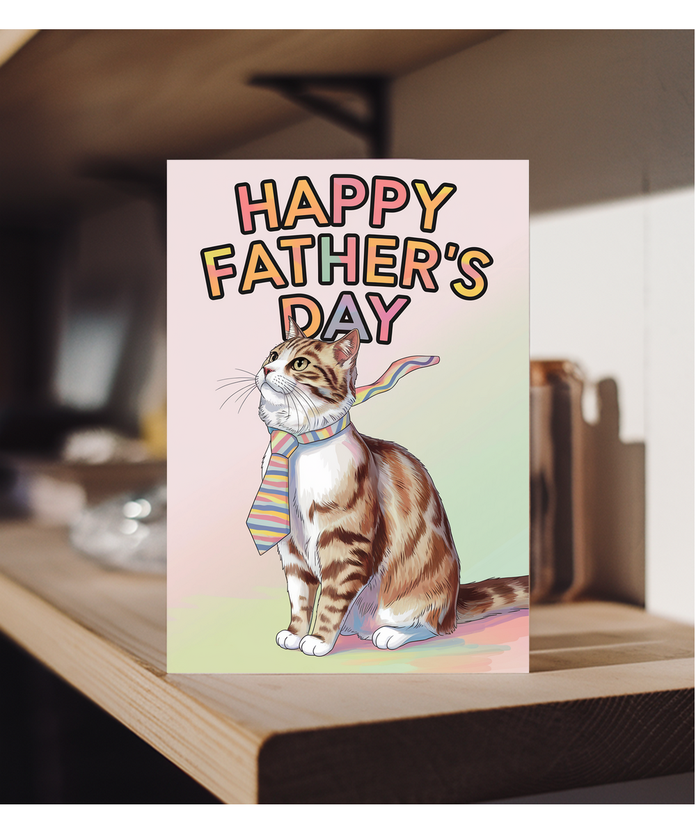 Happy Father's Day - Cat with a Tie