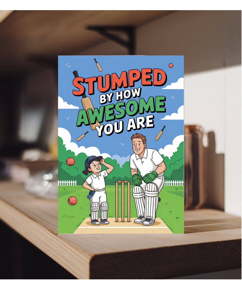 Cricket Themed Card for Daughter Stumped by How Awesome You Are