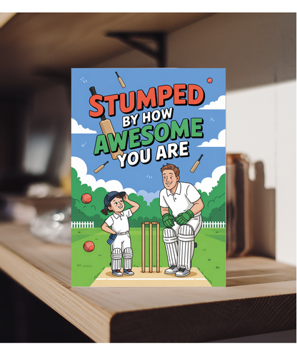 Cricket Themed Card for Daughter Stumped by How Awesome You Are