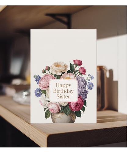 Happy Birthday sister, blooming flowers