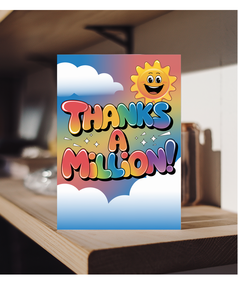 Thanks a Million Card rainbow happy