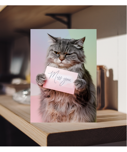 Miss You with Cat with a Letter
