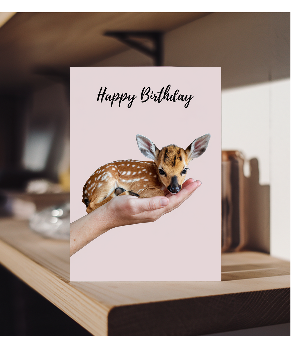Birthday card Miniture fawn cute funny